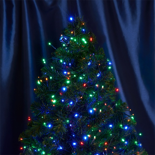 Светодиодная линейная гирлянда CL09 500LED мультиколор 230V 10м с контроллером зеленый шнур 2м IP20