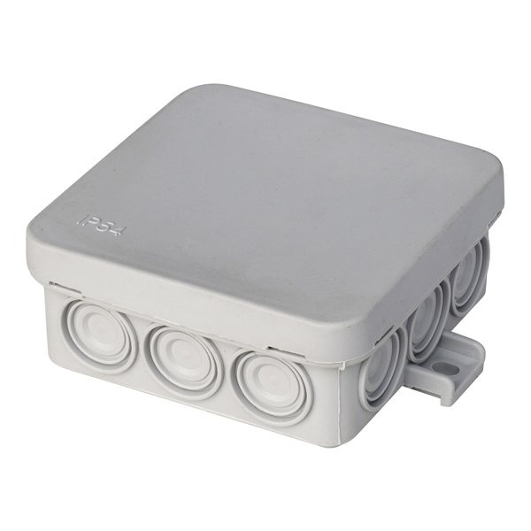 Коробка распаячная Ruvinil Tyco 85х85х35 мм для открытой проводки 12 вводов белая [уп.140шт] IP54