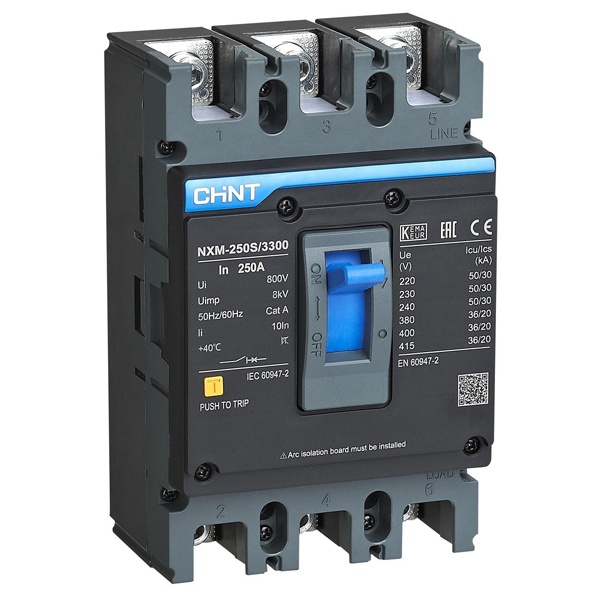 Автоматический выключатель Chint NXM-250H/3P 250A 10Iн 50кА (автомат электрический)