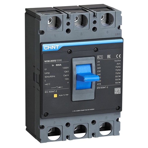 Автоматический выключатель Chint NXM-800S/3P 630A 10Iн 50кА (автомат электрический)