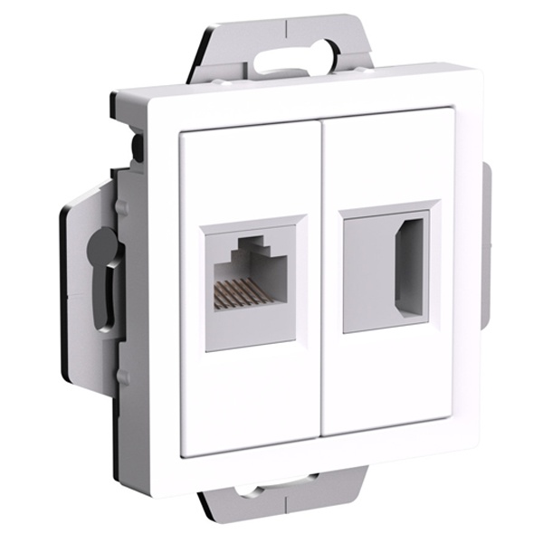 Розетка двойная SE AtlasDesign HDMI+RJ45, кат.5Е, белый