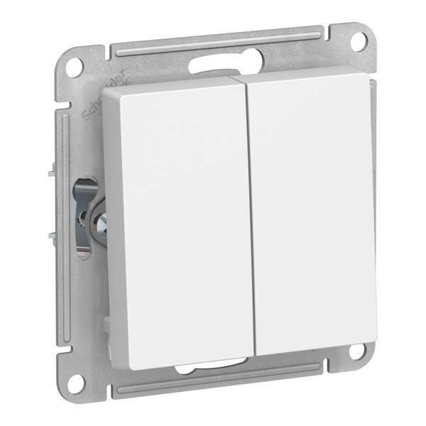 Двухклавишный переключатель SE AtlasDesign 10A, лотос [уп 5 шт]