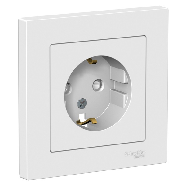 Розетка с заземлением со шторками SE AtlasDesign 16А в сборе, лотос [уп 5 шт]