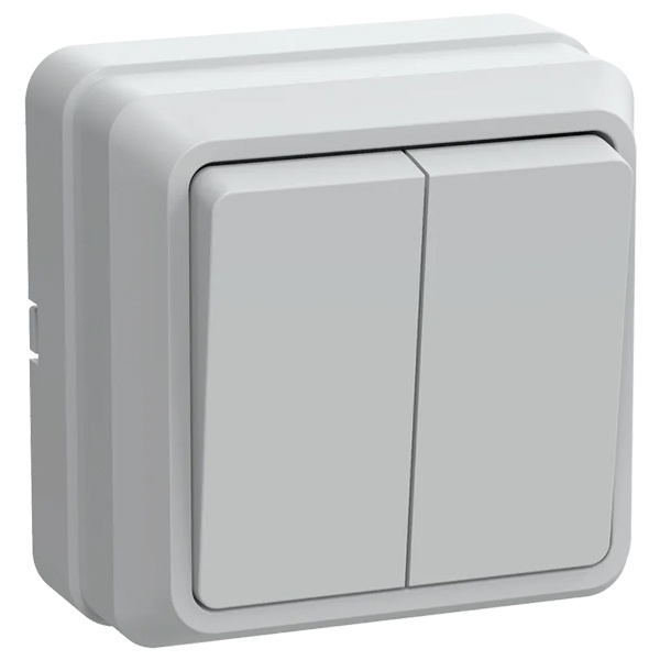 Накладной выключатель 2-клавишный Generica Октава ВС20-2-0-ОБ 10А белый
