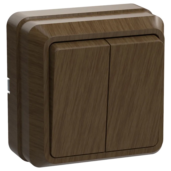 Накладной выключатель 2-клавишный Generica Октава ВС20-2-0-ОД 10А дуб