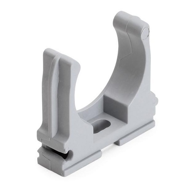 Крепеж-клипса Fortisflex для труб и гофры 32 мм серая