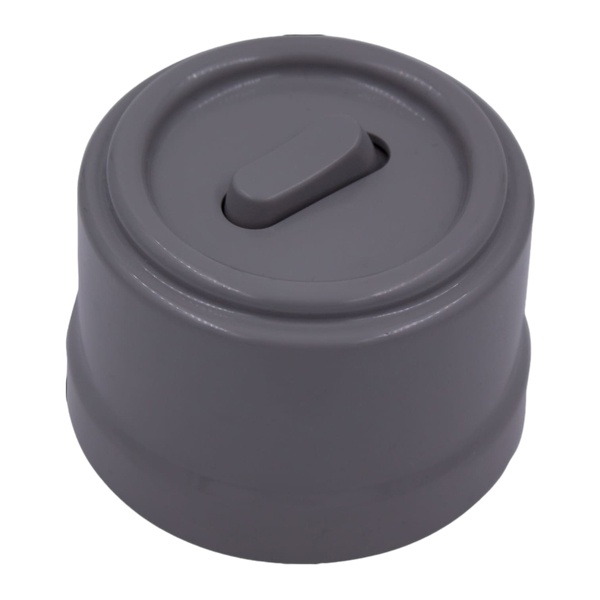 Накладной выключатель 1-клавишный проходной Bironi Лизетта пластик титан (клавишный)