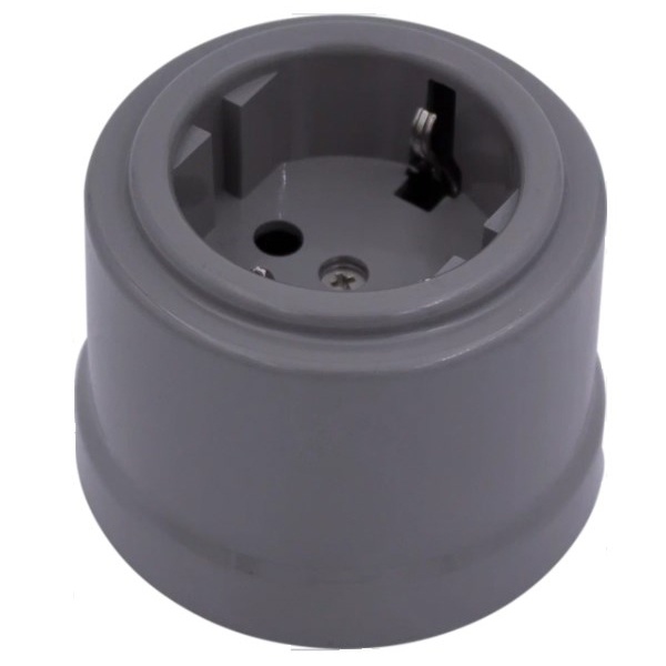 Накладная розетка с заземлением Bironi Лизетта пластик титан