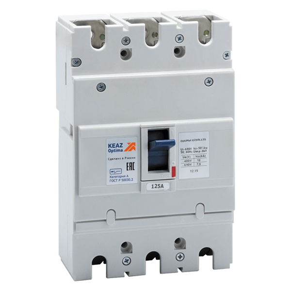 Выключатель автоматический КЭАЗ OptiMat E250L125 3P 125А 18кА УХЛ3