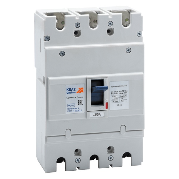 Выключатель автоматический КЭАЗ OptiMat E250L160 3P 160А 18кА УХЛ3