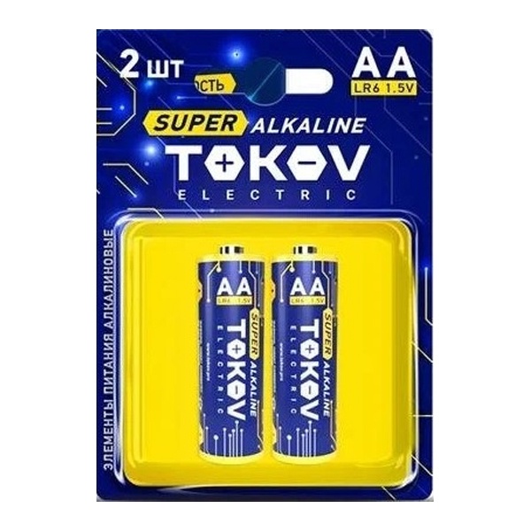 Батарейка Tokov Electric AA LR6 алкалиновая (упаковка 2 шт)