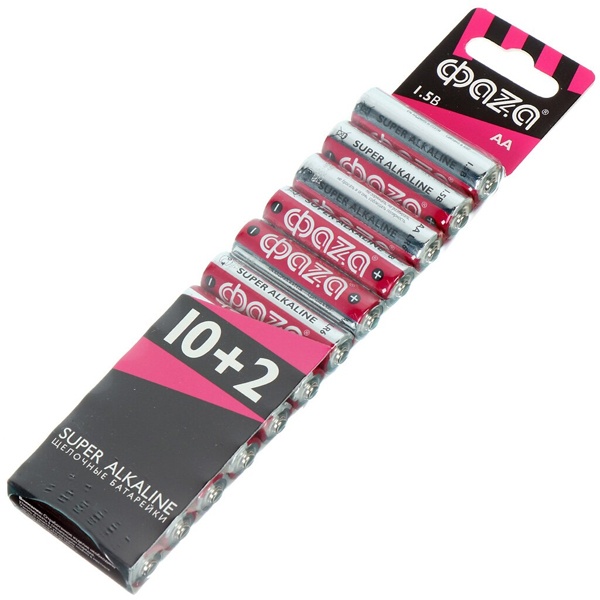 Батарейка Фаzа AA LR6 Super Alkaline 1,5V (упаковка 12 шт)