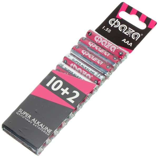 Батарейка Фаzа AAA/LR03 Super Alkaline 1,5V (упаковка 12шт)