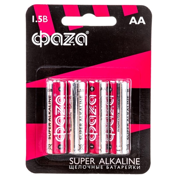 Батарейка Фаzа AA LR6 Super Alkaline 1,5V (упаковка 4 шт)