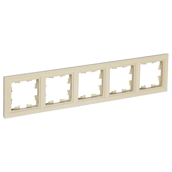 Рамка на 5 постов ИЭК BRITE бежевый (РУ-5-БрКр)