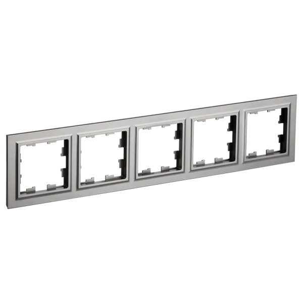 Рамка на 5 постов ИЭК BRITE сталь (РУ-5-БрС)