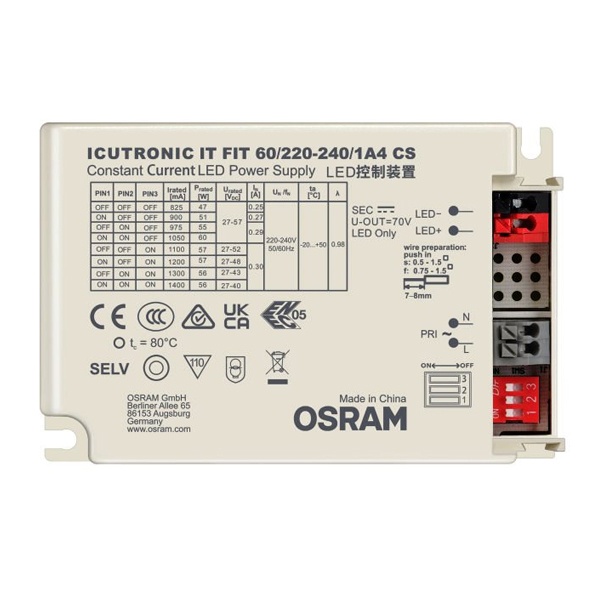 LED драйвер Osram IT FIT 60/220…240/1A4 CS 22-60W 27-57V 825-1400мА DIP-переключатель