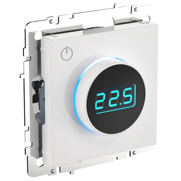 Термостат электронный с индикацией ИЭК BRITE 16А с датчиком 2,4м в комплекте белый (ТС10-1-БрБ)