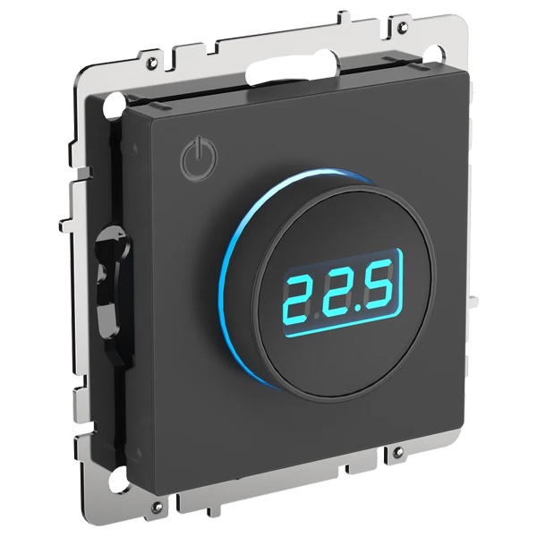 Термостат электронный с индикацией ИЭК BRITE 16А с датчиком 2,4м в комплекте графит (ТС10-1-БрГ)