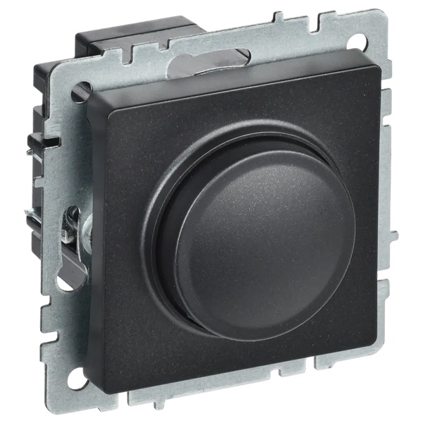 Светорегулятор поворотно-нажимной ИЭК BRITE 600Вт черный (СС10-1-0-БрЧ)