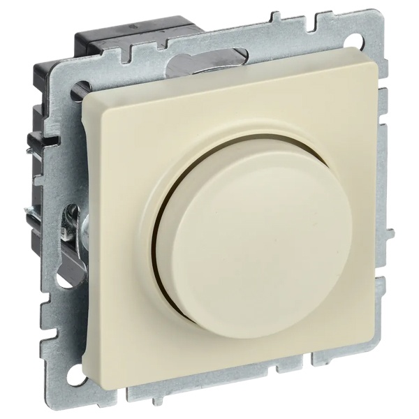 Светорегулятор поворотно-нажимной ИЭК BRITE 600Вт бежевый (СС10-1-0-БрКр)