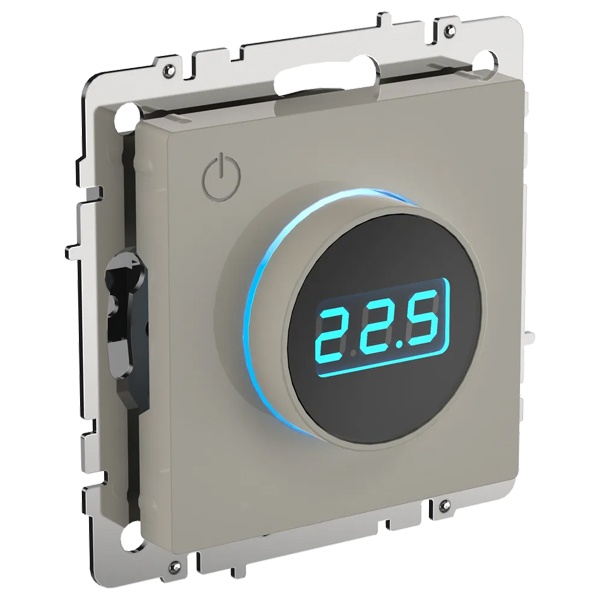 Термостат электронный с индикацией ИЭК BRITE 16А с датчиком 2,4м в комплекте бежевый (ТС10-1-БрКр)