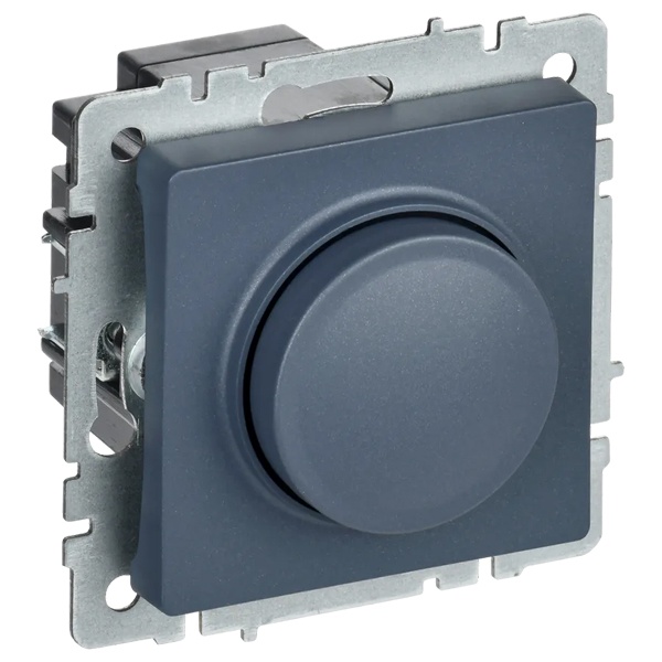 Светорегулятор поворотно-нажимной ИЭК BRITE 600Вт маренго (СС10-1-0-БрМ)