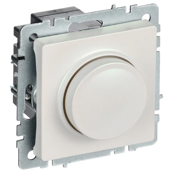 Светорегулятор поворотно-нажимной ИЭК BRITE 600Вт жемчуг (СС10-1-0-БрЖ)