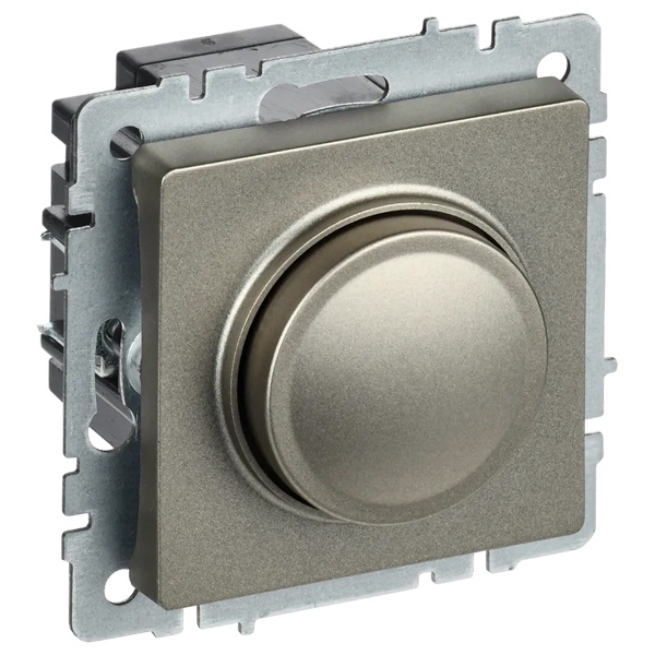 Светорегулятор поворотно-нажимной ИЭК BRITE 600Вт шампань (СС10-1-0-БрШ)