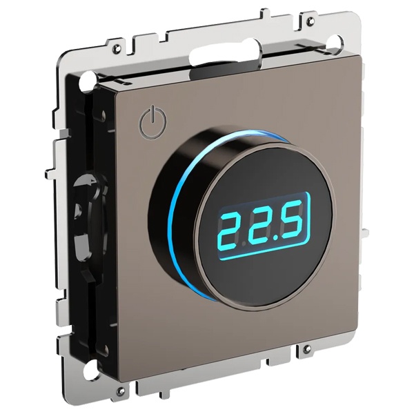 Термостат электронный с индикацией ИЭК BRITE 16А с датчиком 2,4м в комплекте бронза (ТС10-1-БрТБ)