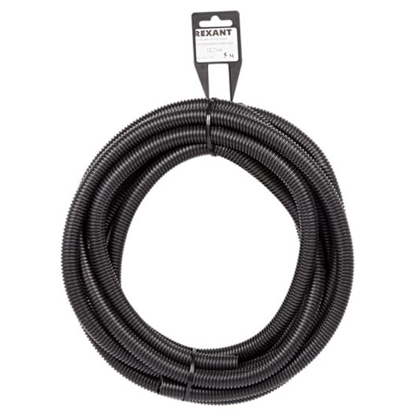 Гофра автомобильная Rexant разрезная ПП 12,7 мм черная [бухта 5м]