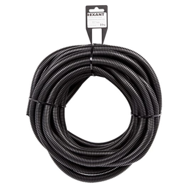 Гофра автомобильная Rexant разрезная ПП 12,7 мм черная [бухта 10м]