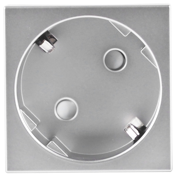 Розетка Donel 2К+З безвинтовой зажим со шторками 45 град. 45х45мм матовый алюминий