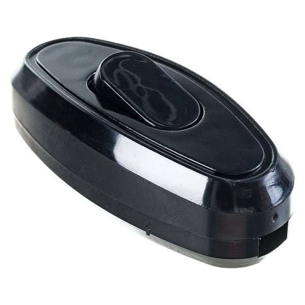 Выключатель одноклавишный UNIVersal разборный для бра, черный 6A 250V