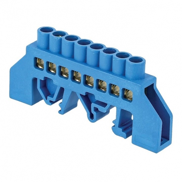 Шина EKF N (8х12мм) 125А 8 отверстий латунь нейлон комбинированный синий