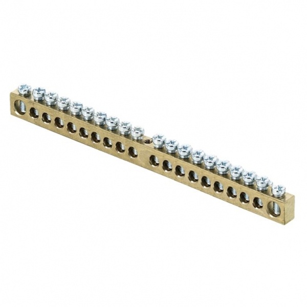 Шина EKF PEN (6х9мм) 100А 20 отверстий латунь крепеж по центру