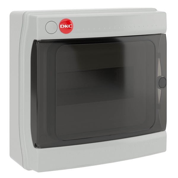 Щиток настенный DKC RAM base на 8 модулей прозрачная дверь клеммный блок 63А серый IP65