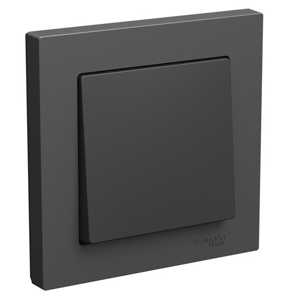 Одноклавишный выключатель SE AtlasDesign 10A в сборе, базальт [уп 5 шт]