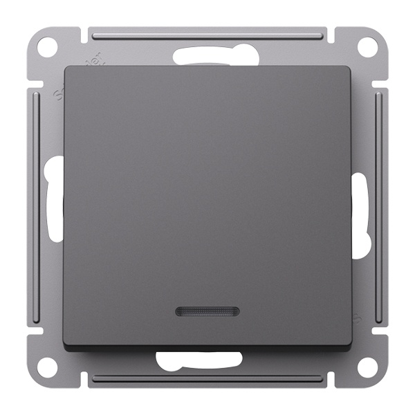 Одноклавишный переключатель с подсветкой SE AtlasDesign 10A, базальт [уп 5 шт]