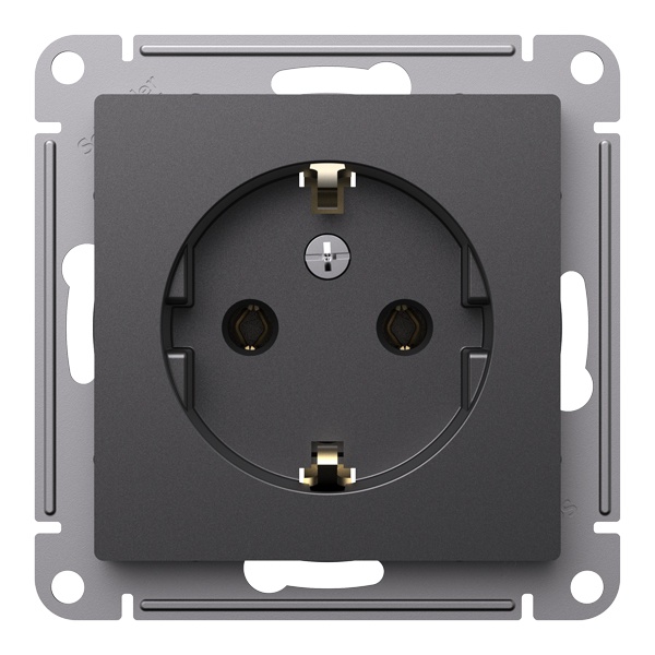 Розетка с заземлением SE AtlasDesign 16А, базальт [уп 5 шт]