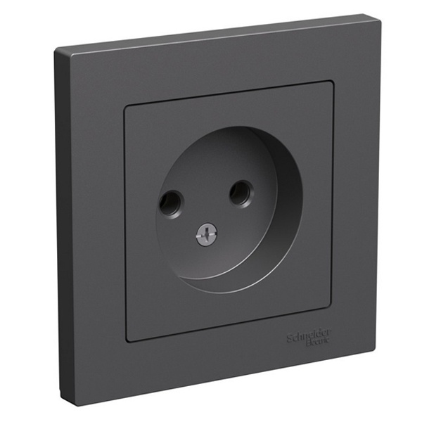 Розетка без заземления SE AtlasDesign 16А в сборе, базальт [уп 5 шт]