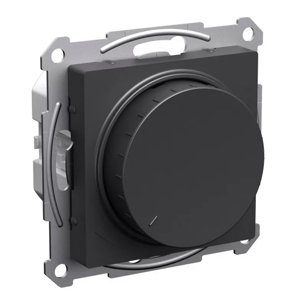 Светорегулятор SE AtlasDesign (диммер) поворотно-нажимной универсальный 400Вт, базальт