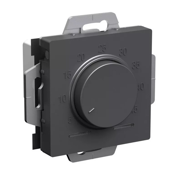 Термостат теплого пола электронный SE AtlasDesign 10A с датчиком механизм, базальт