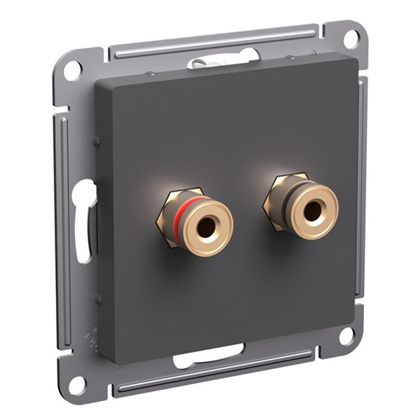 Аудиорозетка двойная SE AtlasDesign, базальт [уп 5 шт]