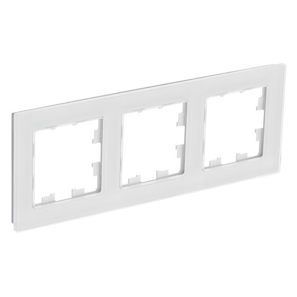 Рамка SE AtlasDesign Nature 3 поста, натуральное стекло белый