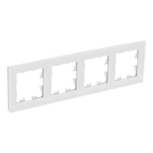 Рамка SE AtlasDesign Nature 4 поста, натуральное стекло белый