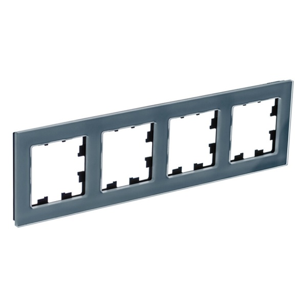 Рамка SE AtlasDesign Nature 4 поста, натуральное стекло грифель