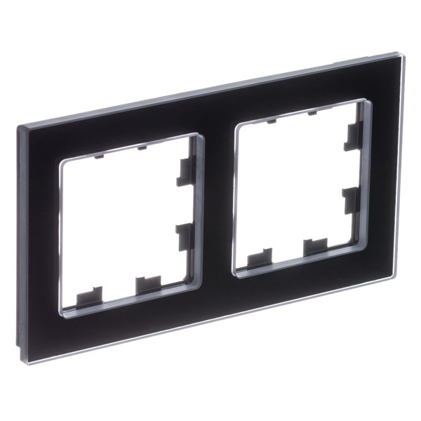 Рамка SE AtlasDesign Nature 2 поста, натуральное стекло черный