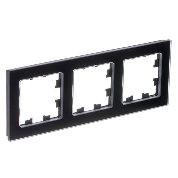 Рамка SE AtlasDesign Nature 3 поста, натуральное стекло черный