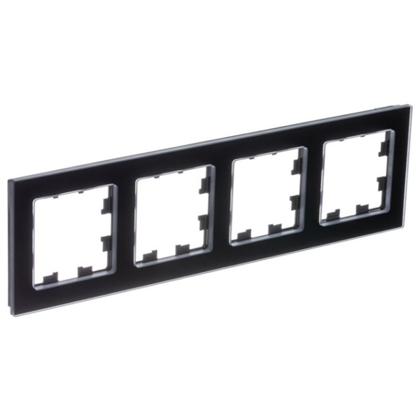 Рамка SE AtlasDesign Nature 4 поста, натуральное стекло черный